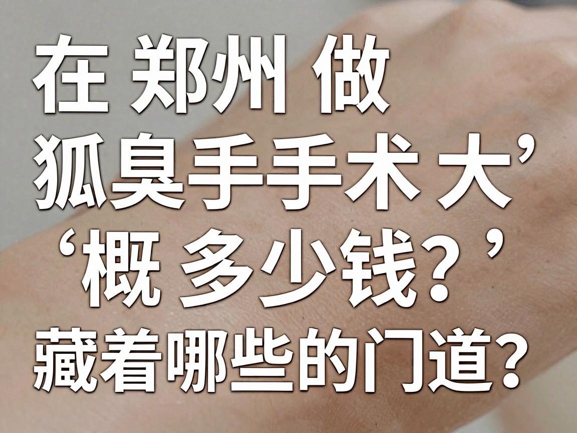 在郑州做狐臭手术大概多少钱？价格差异背后藏着哪些值钱的门道？