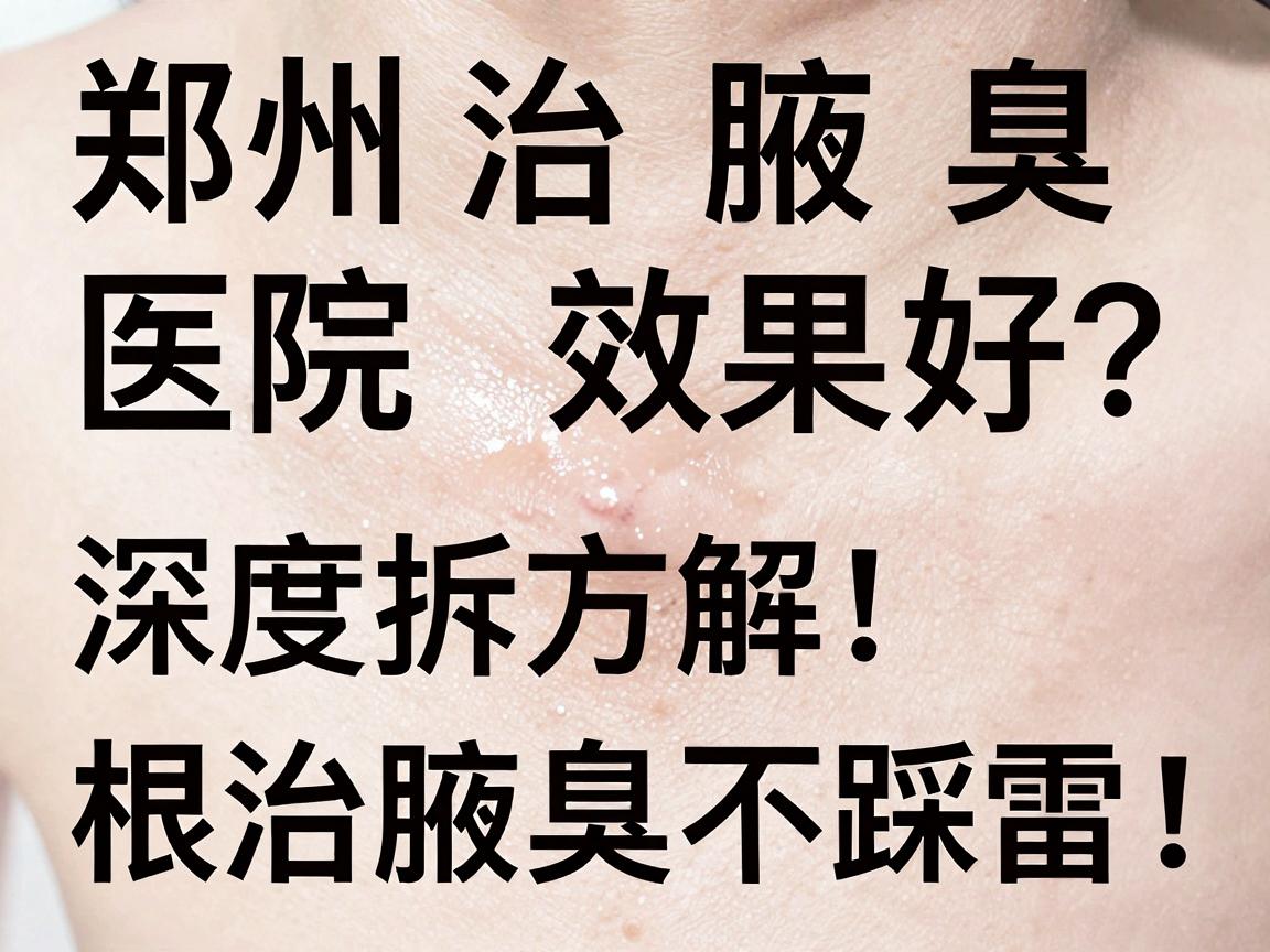 郑州治腋臭医院效果好？深度拆解，选对方法，根治腋臭不踩雷！