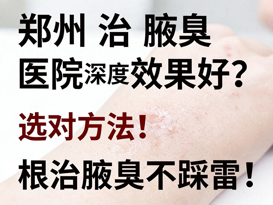 郑州治腋臭医院效果好？深度拆解，选对方法，根治腋臭不踩雷！
