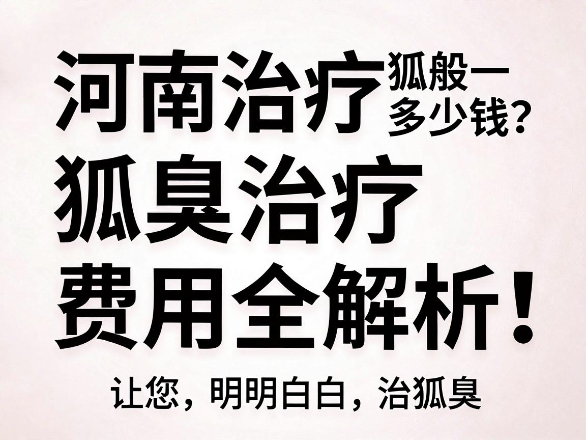 河南治疗狐臭一般多少钱？狐臭治疗费用全解析，让您明明白白治狐臭
