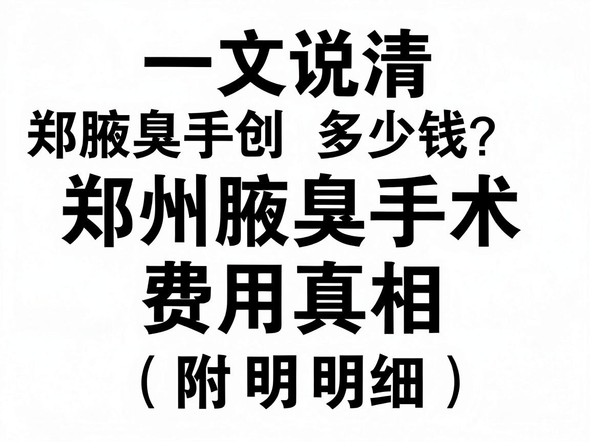 郑州腋臭微创手术多少钱?一文说清郑州腋臭手术费用真相(附明细) 郑州腋臭微创手术多少钱?一文说清郑州腋臭手术费用真相(附明细)