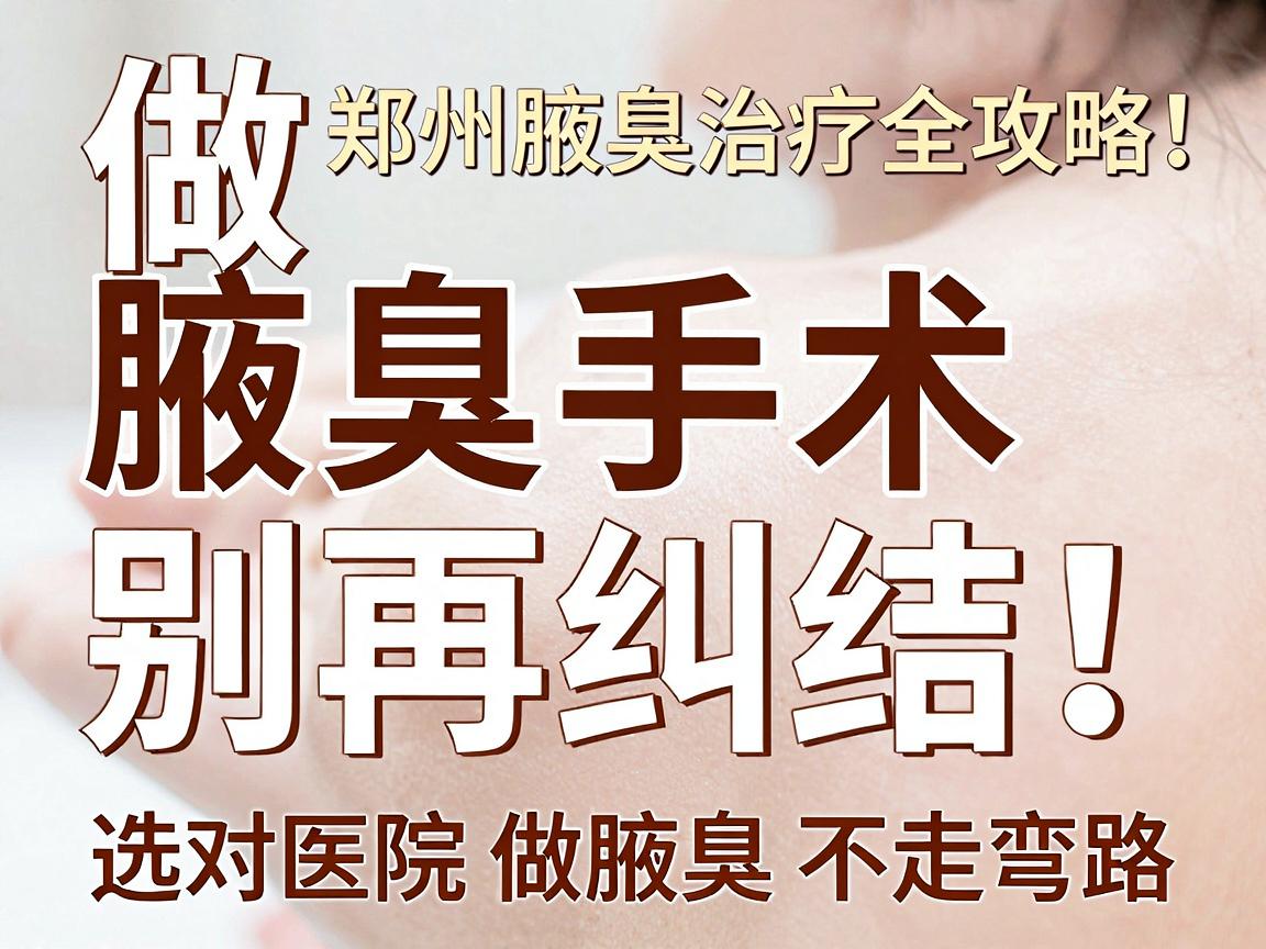 做腋臭手术别再纠结!郑州医院腋臭治疗全攻略,选对医院做腋臭不走弯路 做腋臭手术别再纠结!郑州医院腋臭治疗全攻略,选对医院做腋臭不走弯路