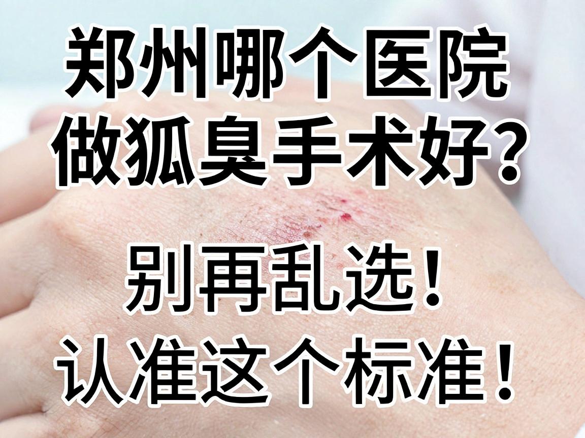 郑州哪个医院做狐臭手术好？别再乱选，认准这3个标准！
