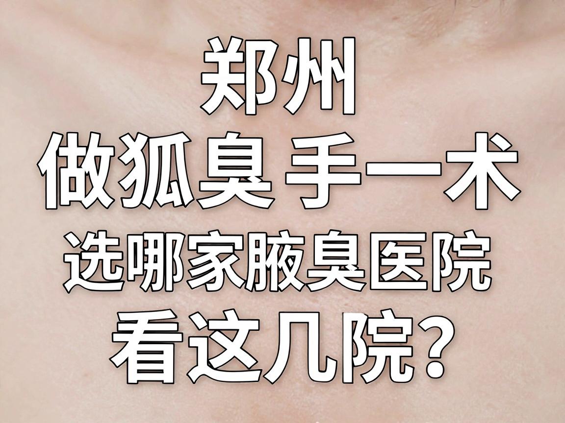 郑州做狐臭手术选哪家医院？郑州腋臭医院正规选择看这几点