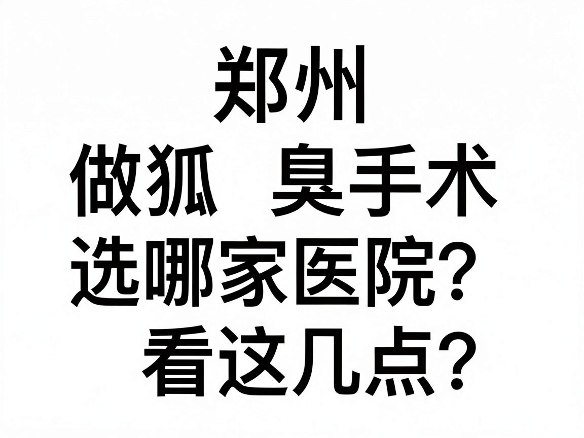 郑州做狐臭手术选哪家医院？郑州腋臭医院正规选择看这几点