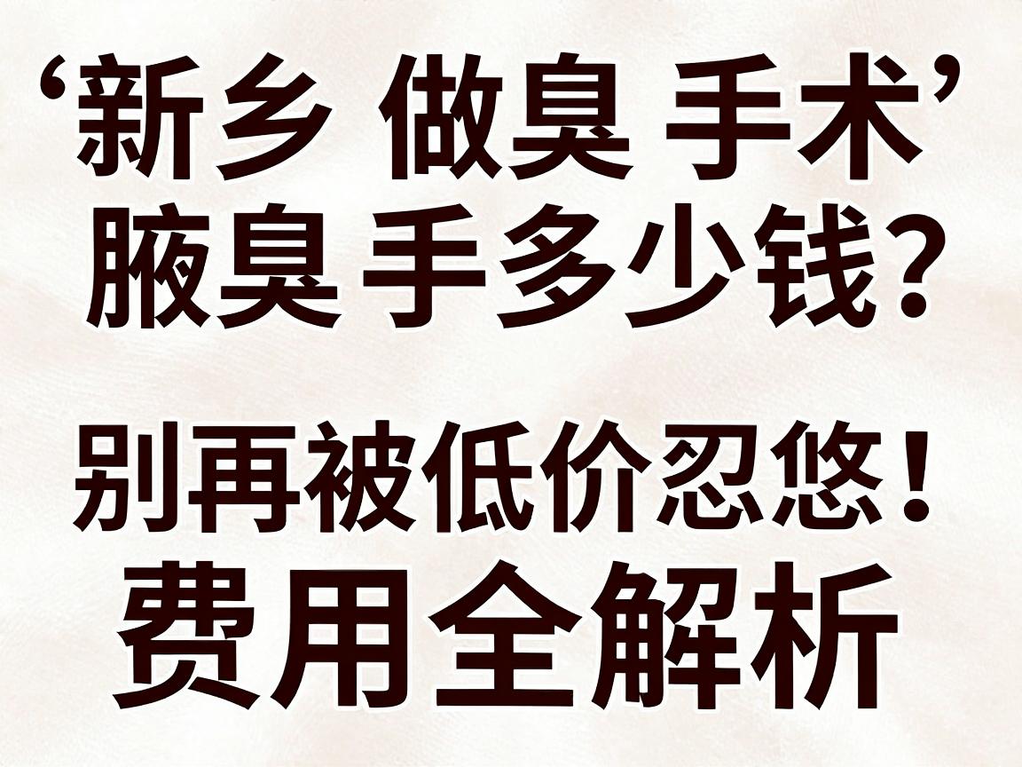新乡做腋臭手术多少钱?别再被低价忽悠!新乡腋臭手术费用全解析 新乡做腋臭手术多少钱?别再被低价忽悠!新乡腋臭手术费用全解析