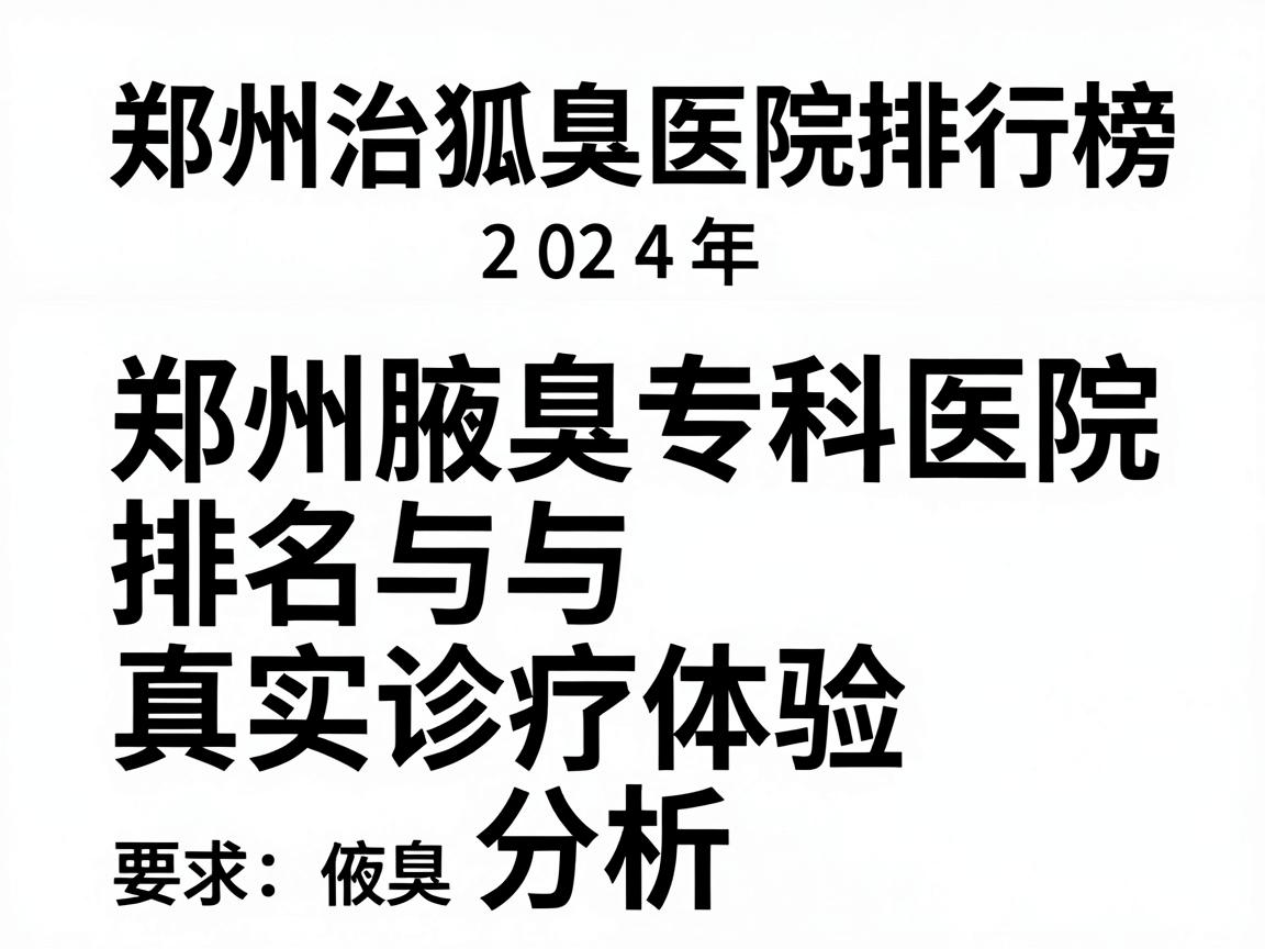 郑州治狐臭医院排行榜,2024年郑州腋臭专科医院排名与真实诊疗体验分析 郑州治狐臭医院排行榜,2024年郑州腋臭专科医院排名与真实诊疗体验分析