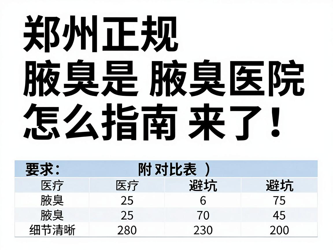 郑州腋臭医院怎么选?郑州正规腋臭医院避坑指南来了!附对比表) 郑州腋臭医院怎么选?郑州正规腋臭医院避坑指南来了!附对比表)
