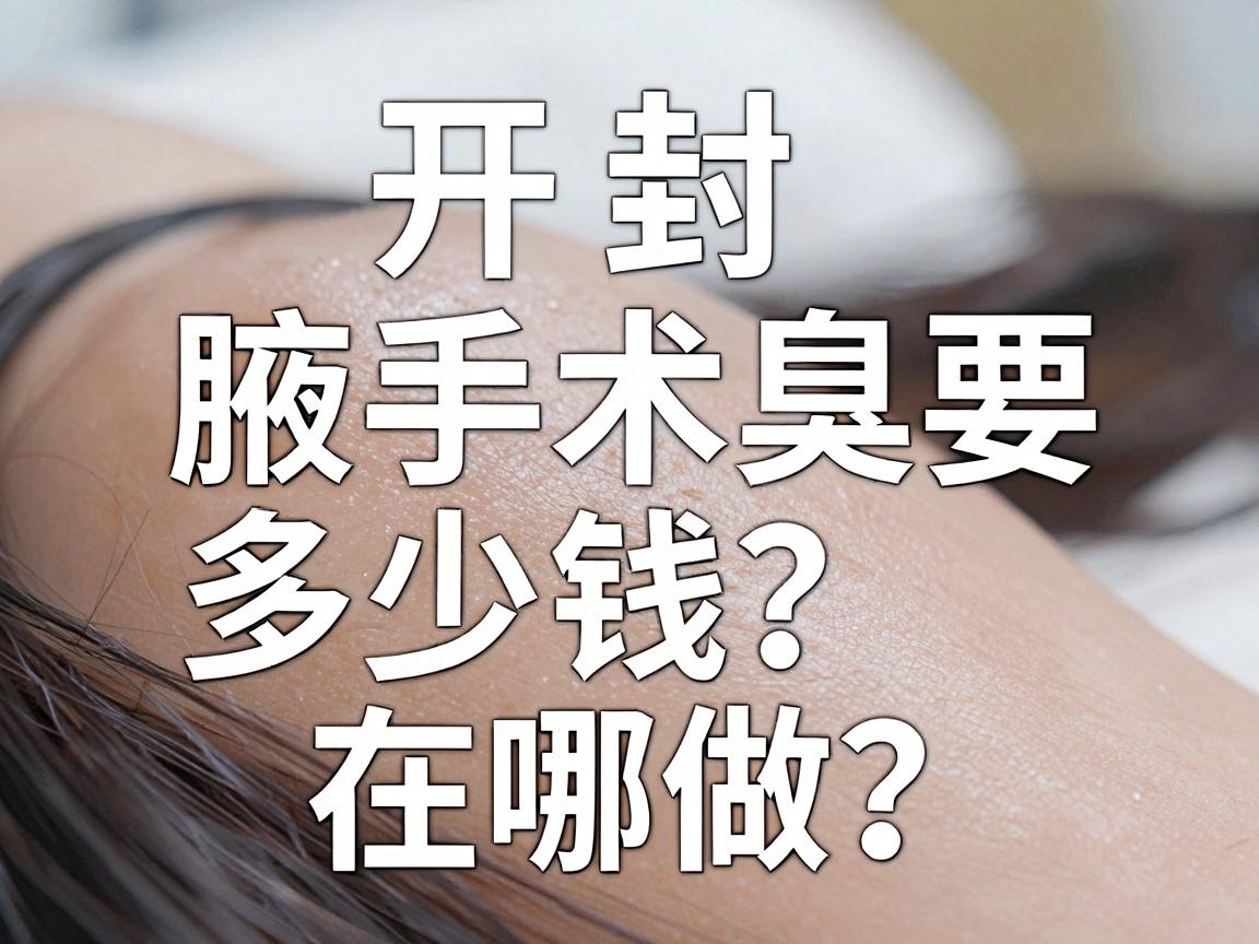开封祛腋臭手术要多少钱?在哪做?一文说清手术费用与选择逻辑 开封祛腋臭手术要多少钱?在哪做?一文说清手术费用与选择逻辑