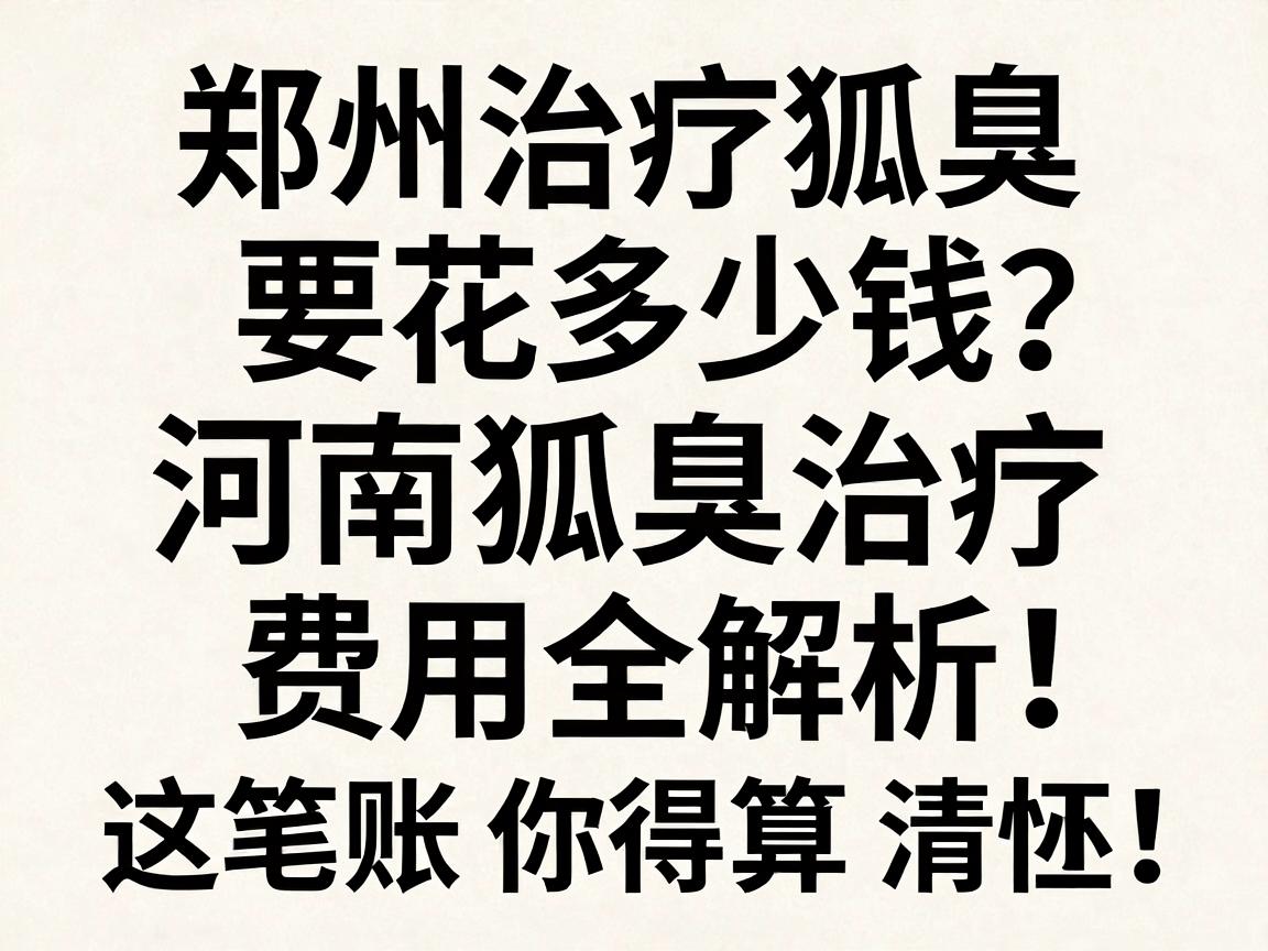 郑州治疗狐臭要花多少钱?河南狐臭治疗费用全解析,这笔账你得算清楚! 郑州治疗狐臭要花多少钱?河南狐臭治疗费用全解析,这笔账你得算清楚!