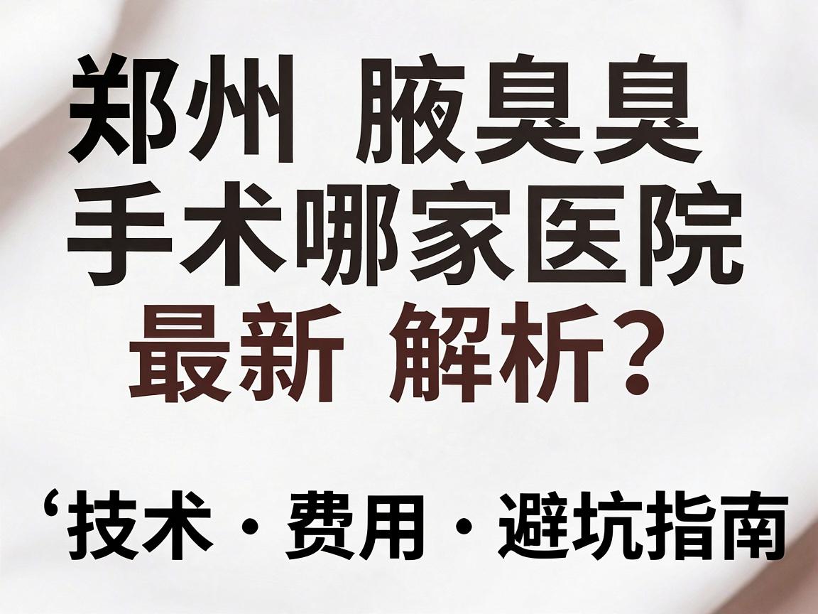 郑州腋臭手术医院哪家好?郑州腋臭手术医院最新解析,技术、费用与避坑指南 郑州腋臭手术医院哪家好?郑州腋臭手术医院最新解析,技术、费用与避坑指南