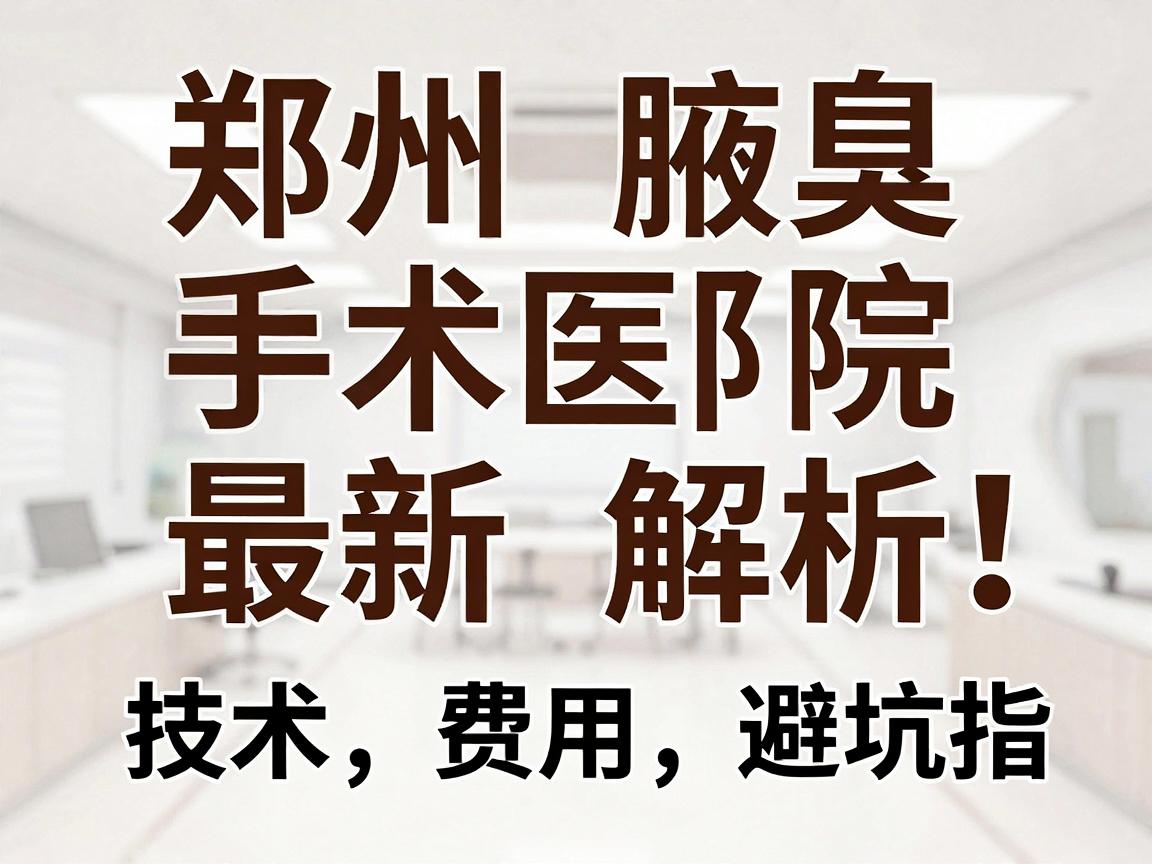 郑州腋臭手术医院哪家好?郑州腋臭手术医院最新解析,技术、费用与避坑指南 郑州腋臭手术医院哪家好?郑州腋臭手术医院最新解析,技术、费用与避坑指南