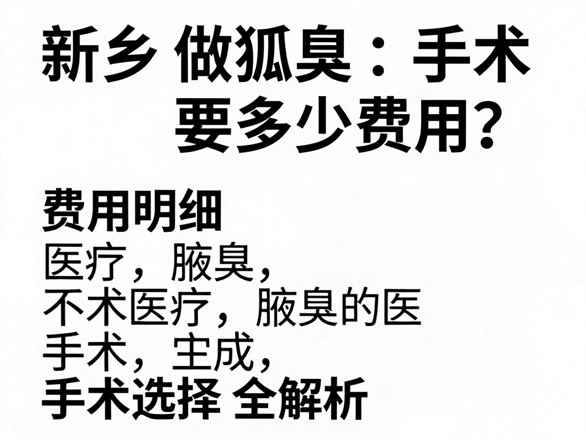 新乡做狐臭手术要多少费用?费用明细与手术选择全解析 新乡做狐臭手术要多少费用?费用明细与手术选择全解析