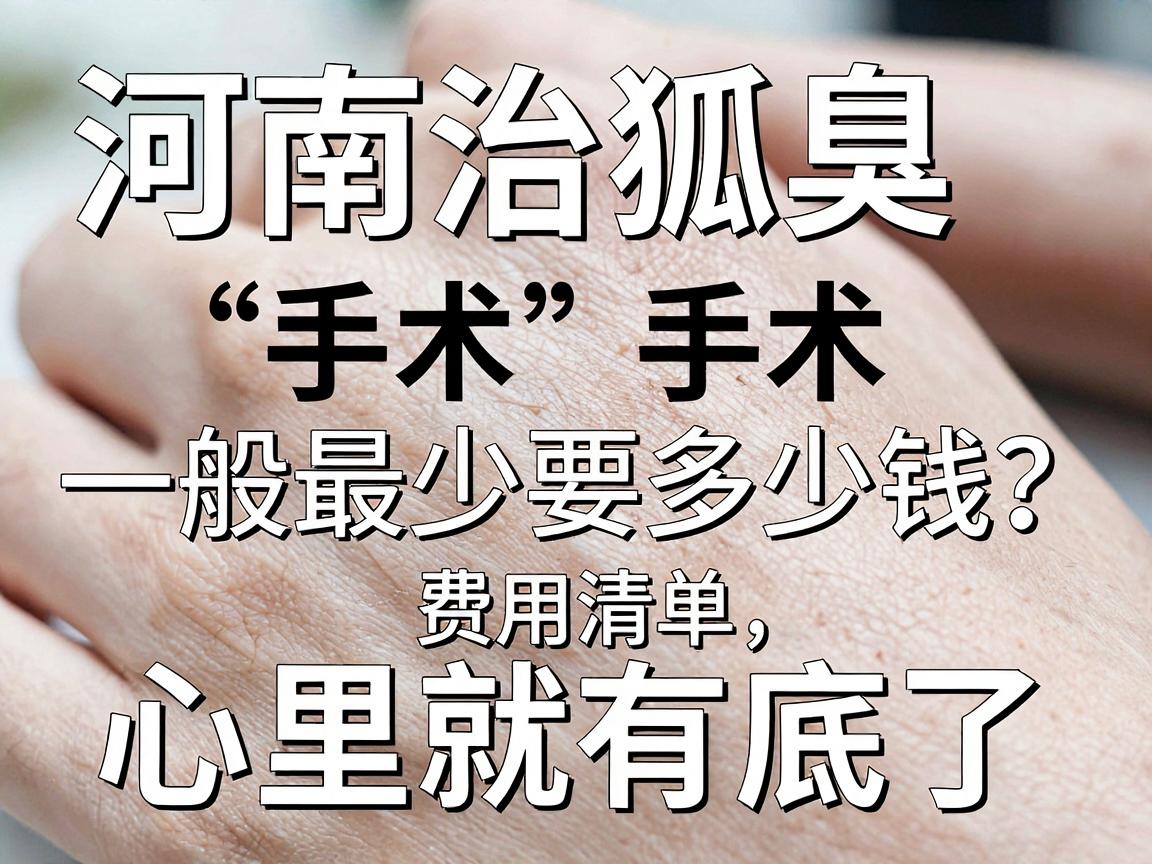 河南治狐臭手术一般最少要多少钱?看完这份费用清单,心里就有底了 河南治狐臭手术一般最少要多少钱?看完这份费用清单,心里就有底了