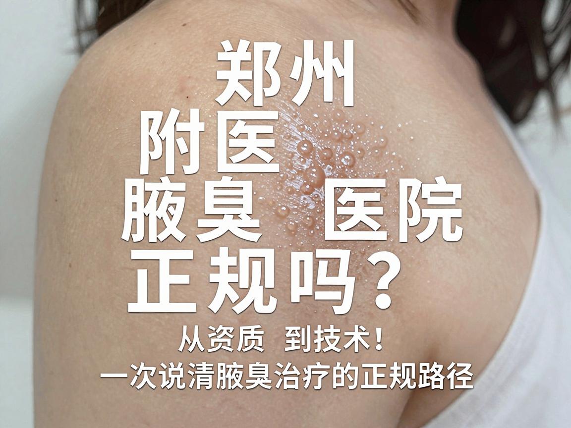 郑州附医腋臭医院正规吗？从资质到技术，一次说清腋臭治疗的正规路径