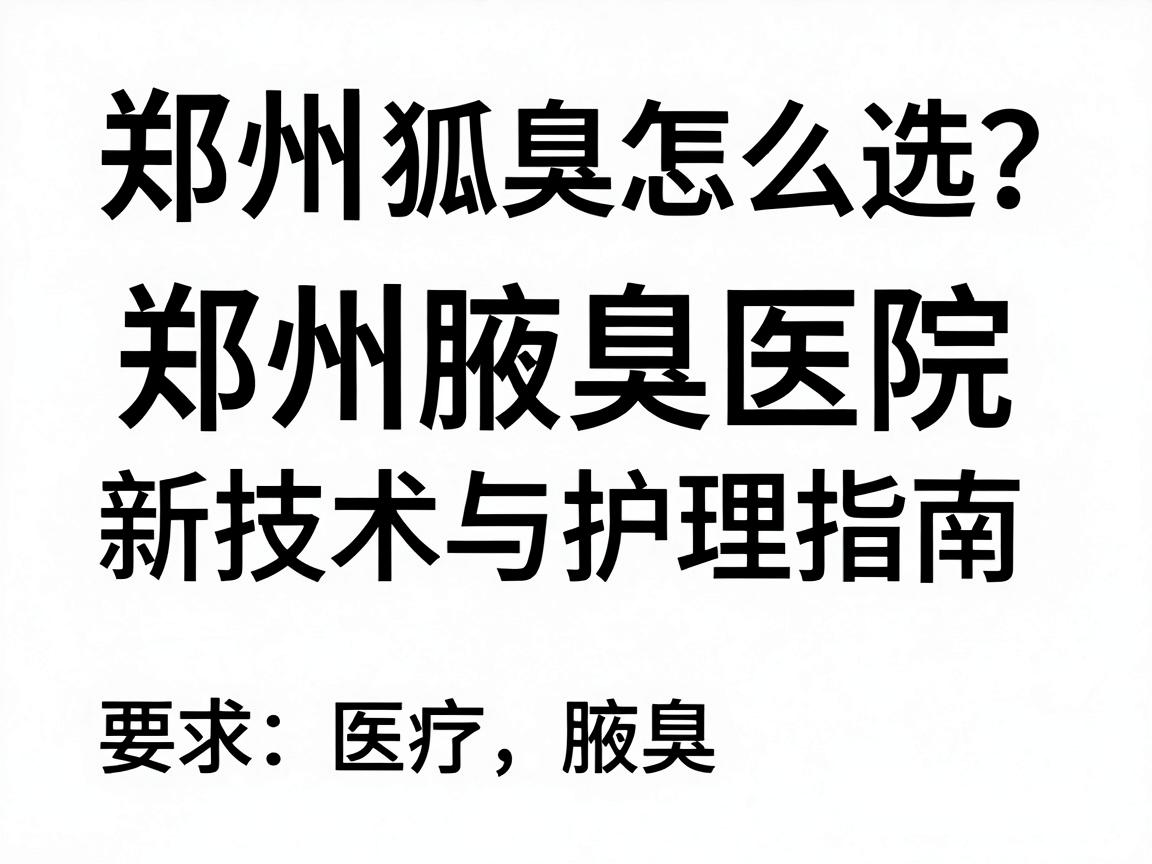 郑州治狐臭医院怎么选?2025年郑州腋臭医院新技术与护理指南 郑州治狐臭医院怎么选?2025年郑州腋臭医院新技术与护理指南