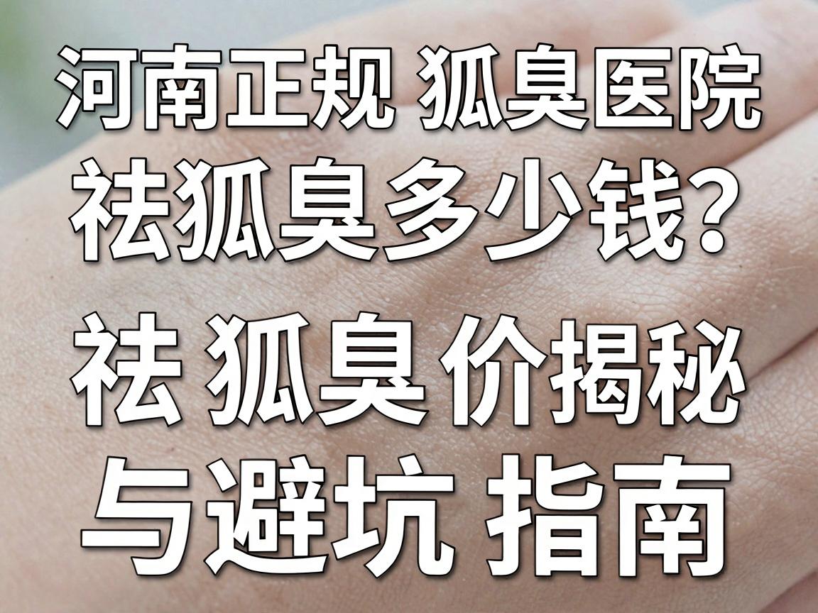 河南正规狐臭医院祛狐臭多少钱？祛狐臭价格揭秘与避坑指南