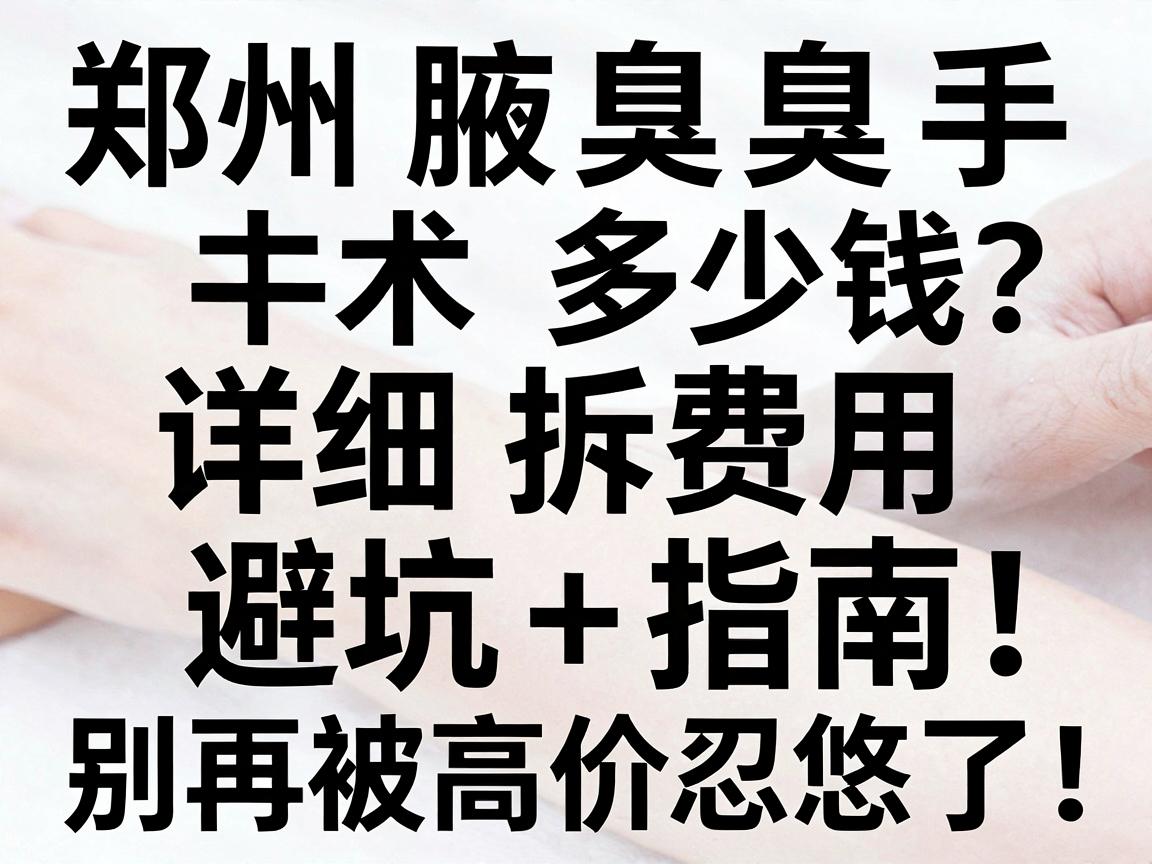 郑州腋臭手术多少钱?详细费用拆解+避坑指南,别再被高价忽悠了! 郑州腋臭手术多少钱?详细费用拆解+避坑指南,别再被高价忽悠了!