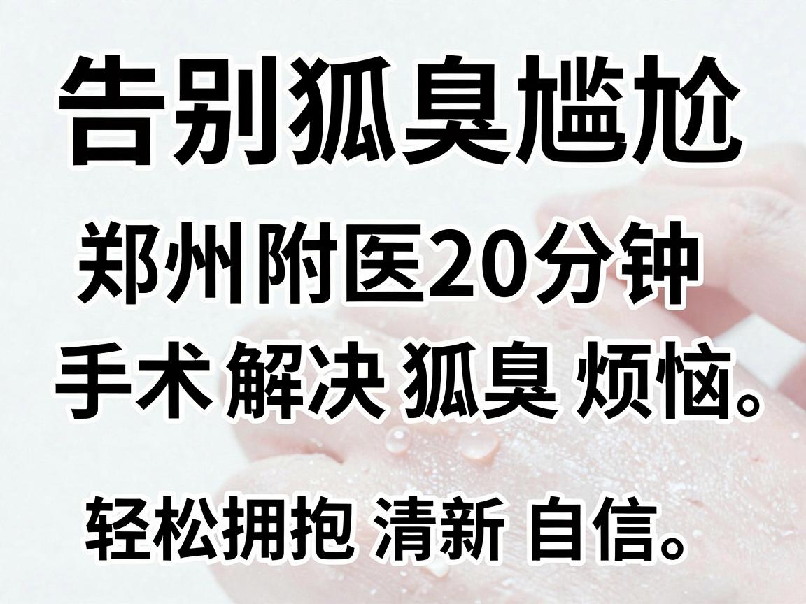 告别狐臭尴尬,郑州附医20分钟手术解决狐臭烦恼,轻松拥抱清新自信 告别狐臭尴尬,郑州附医20分钟手术解决狐臭烦恼,轻松拥抱清新自信