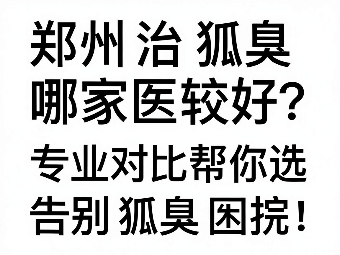 郑州治狐臭哪家医院较好?专业对比帮你选对医院,告别狐臭困扰 郑州治狐臭哪家医院较好?专业对比帮你选对医院,告别狐臭困扰